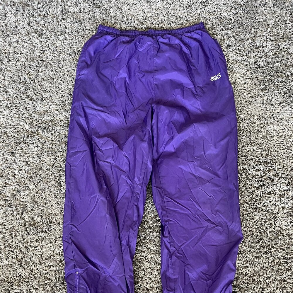 ASICS Men's Purple Joggers tracksuits 90s Vintage Classic Sweatpants sz M